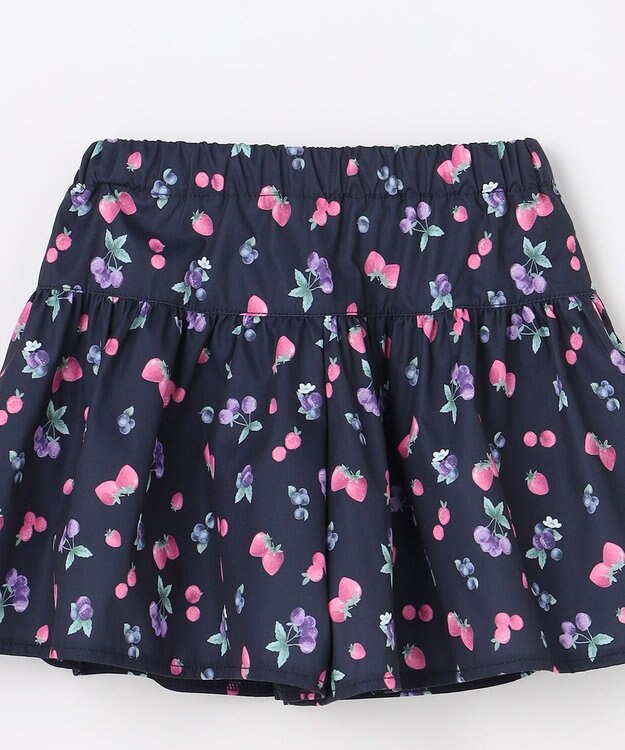 ANY KIDS 【洗濯機可能】総柄フルーツ キュロット ネイビー