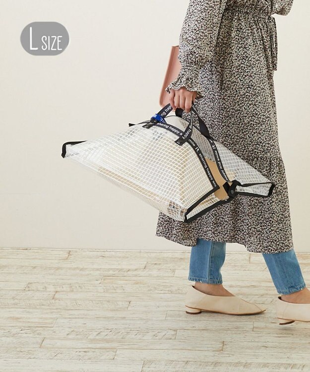 ROOTOTE 6787【テイクアウトバッグ Lサイズ】/ CJ.テイクアウェイルー.PVCメッシュL-A 01：ブラック