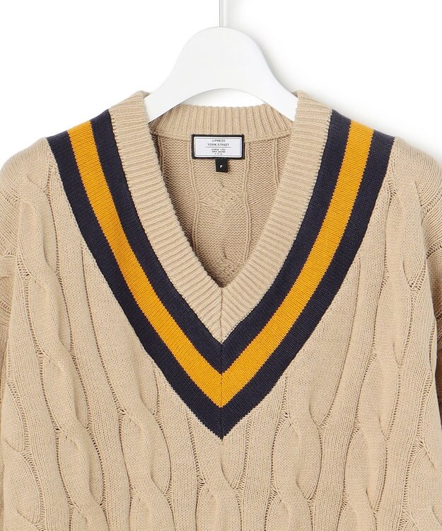 J.PRESS YORK STREET 【WOMEN】チルデンチュニック Vネックニット ベージュ系