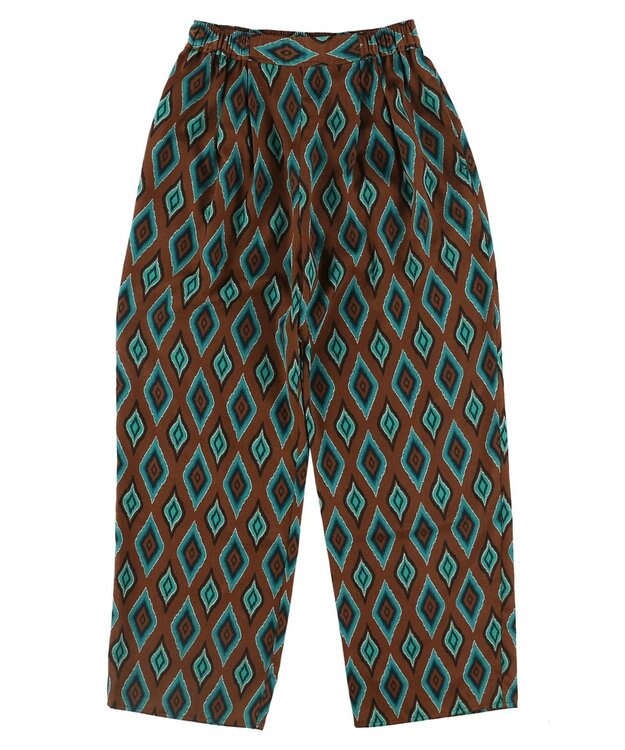 Green Parks アート柄イージーパンツ Brown