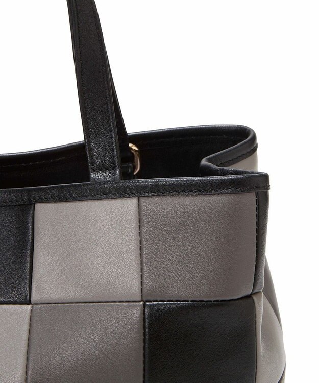 TOPKAPI 【TREASURE TOPKAPI】スムースレザー パッチワーク ショルダー付 トートバッグ グレー