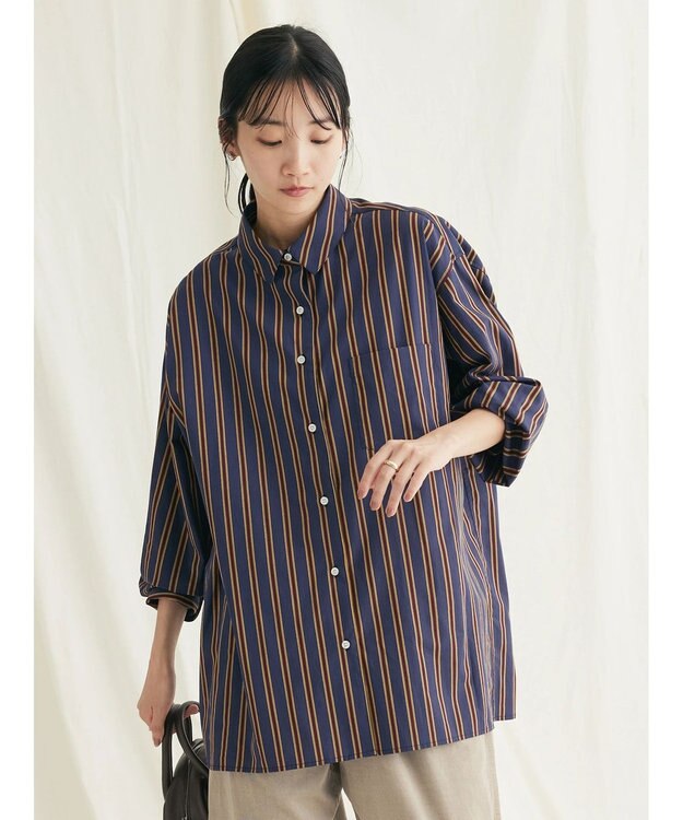 CRAFT STANDARD BOUTIQUE レギュラーカラーシャツ Stripe Navy