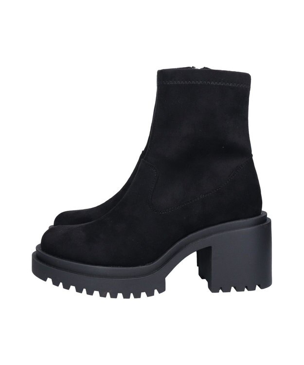 Bridget Birkin 【Round About】厚底ラギットソールストレッチブーツ ブラックスウェード