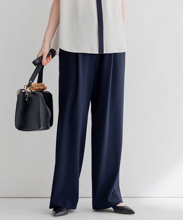 23区 L 【WEB限定/洗える】2WAYストレッチツイル ワイドパンツ