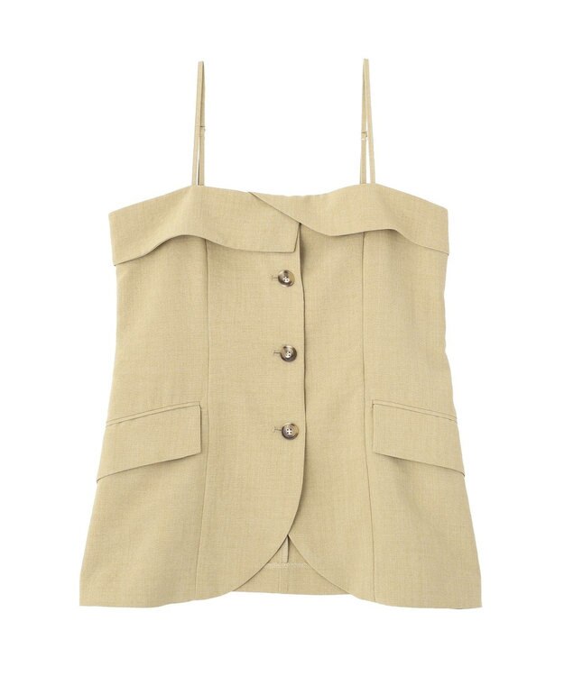 earth music&ecology 【セットアップ対応】フラップボタンビスチェ Light Beige