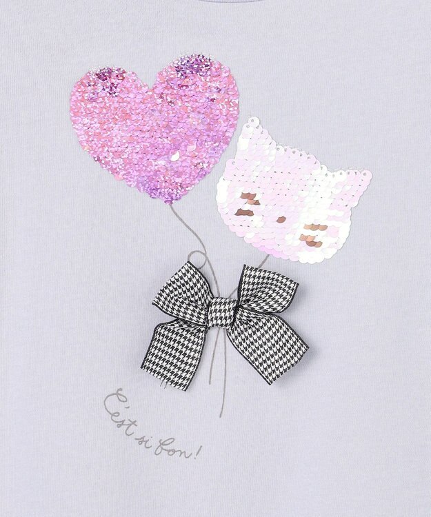 ANY KIDS ミラクルスパンコール 長袖Tシャツ サックスブルー×風船