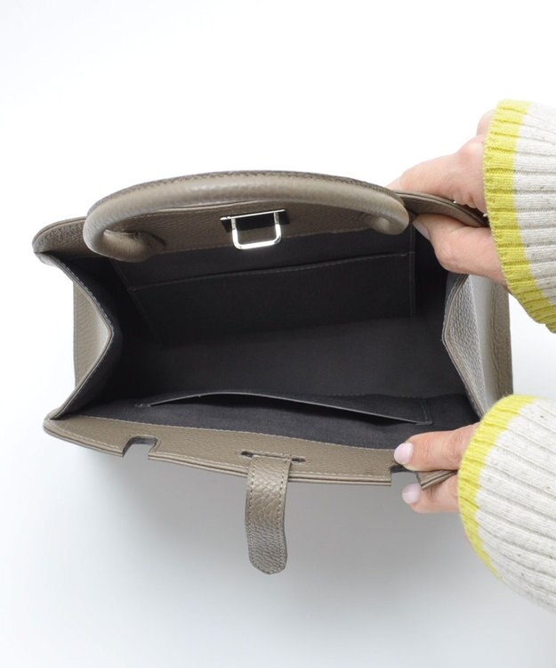 blancle シュリンクレザー ワンハンドルフォーマルバッグ トープ