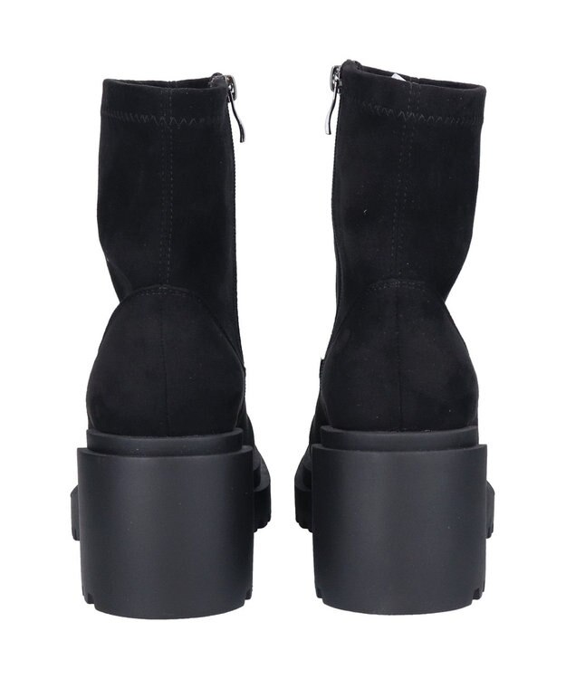 Bridget Birkin 【Round About】厚底ラギットソールストレッチブーツ ブラックスウェード