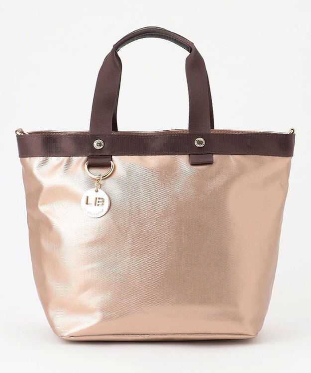 LA BAGAGERIE 【コットン×ポリウレタン】シャイニーミニトート ベージュ