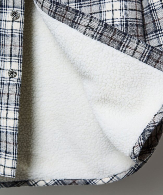 JOSEPH ABBOUD MOUNTAIN オーガニックラフィーネル ボアインナー シャツ ライトグレー系4