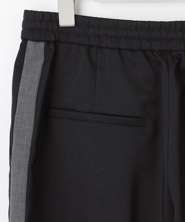 自由区 【カタログ掲載】ウールライクストレッチテーパード パンツ ネイビー×チャコール
