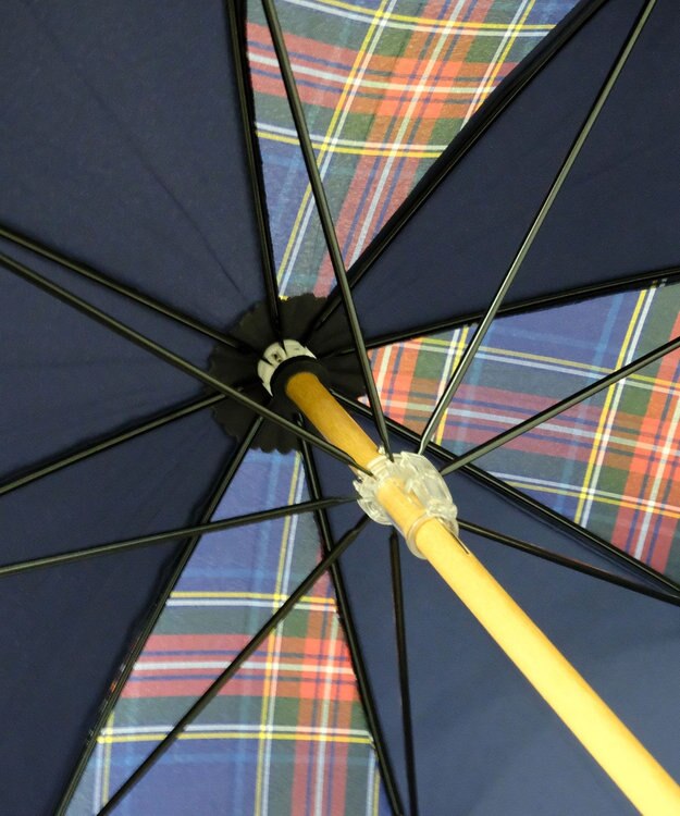 +RING レディース向け プラスリング 晴雨兼用（長ショート） NVY-CHK T1246 紺