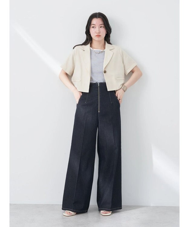 earth music&ecology リサイクルポリエステルブレンドショートシャツ Light Beige