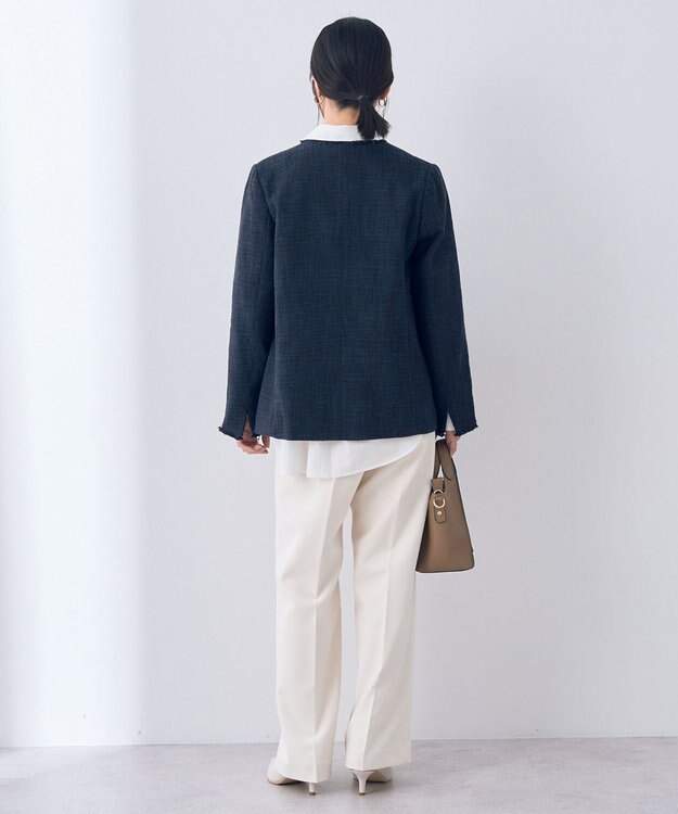 YECCA VECCA 金釦ツイードジャケット Navy