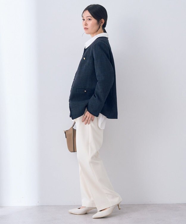 YECCA VECCA 金釦ツイードジャケット Navy