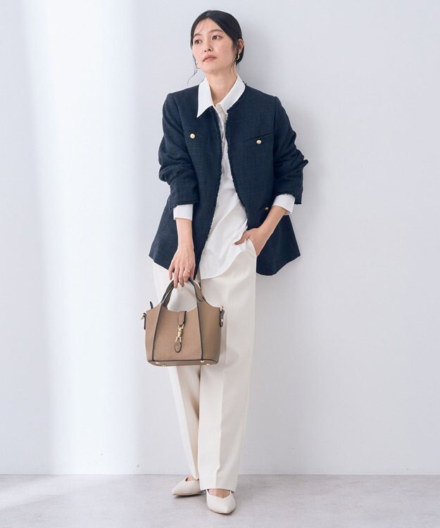 YECCA VECCA 金釦ツイードジャケット Navy