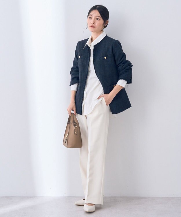 YECCA VECCA 金釦ツイードジャケット Navy