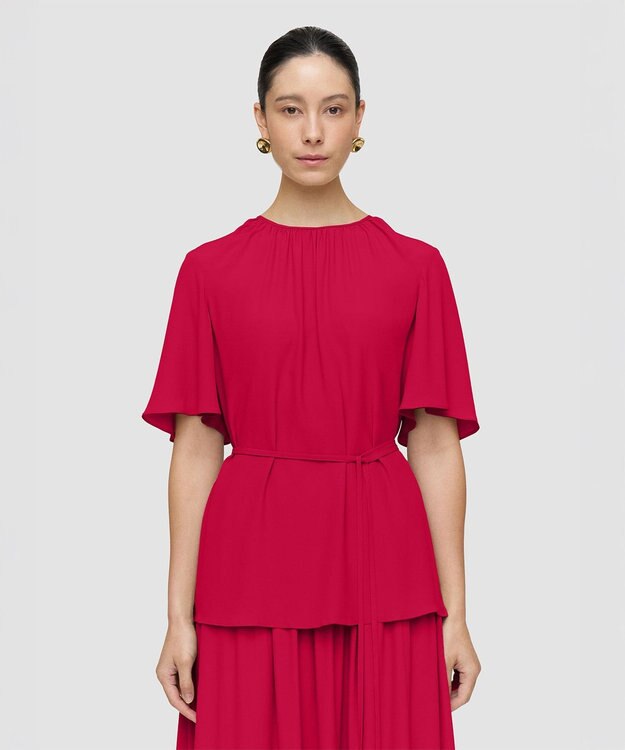 JOSEPH シルクブレンドクレープ　ブラウス Fuchsia