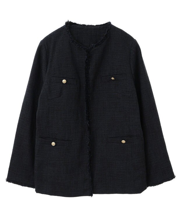 YECCA VECCA 金釦ツイードジャケット Navy