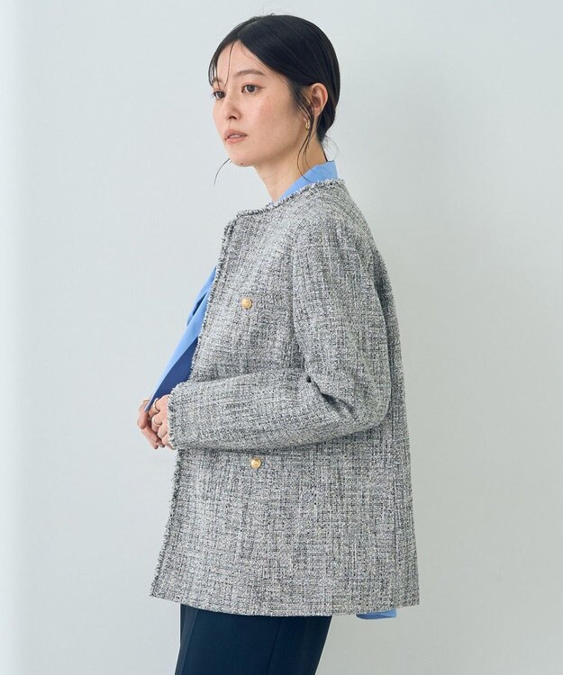 YECCA VECCA 金釦ツイードジャケット Mix