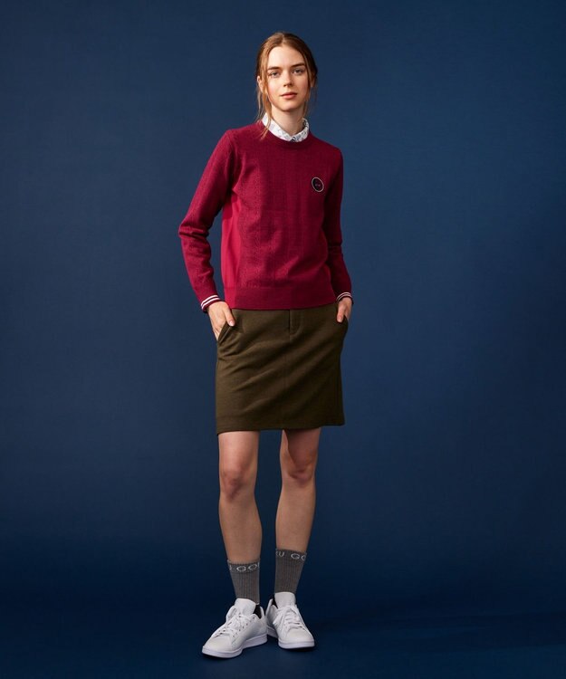 23区GOLF 【WOMEN】【洗える】ストレッチカラー ニット オールドローズ系
