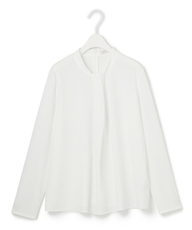 ICB 【洗える】ジョーゼットジャージー ボウタイ風プルオーバー オフホワイト系