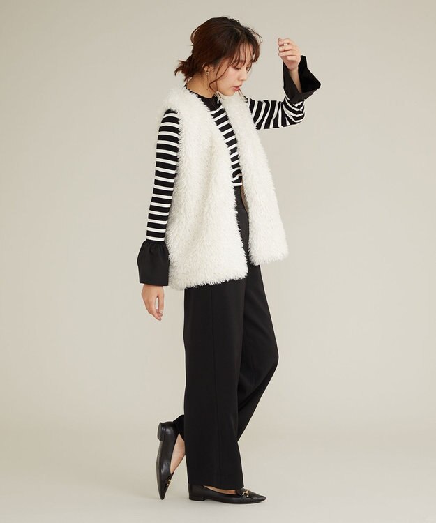 Feroux プードルファー ベスト ホワイト系