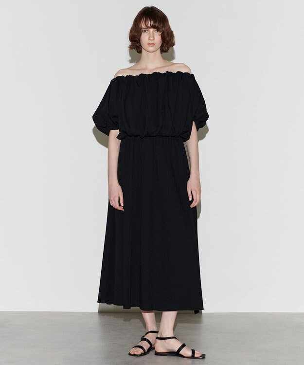 NAVE 【Nave 　洗える・接触冷感】クロップドジャージーブラウス ブラック系