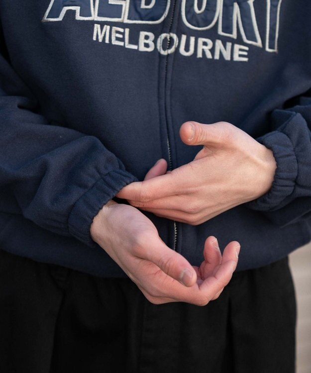 WEGO 【ユニセックス着用ITEM】スタンドネックZIPパーカー ネイビー