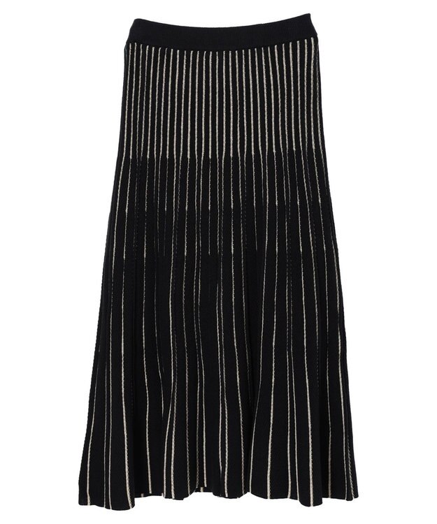 CRAFT STANDARD BOUTIQUE 配色ストライプニットスカート Black
