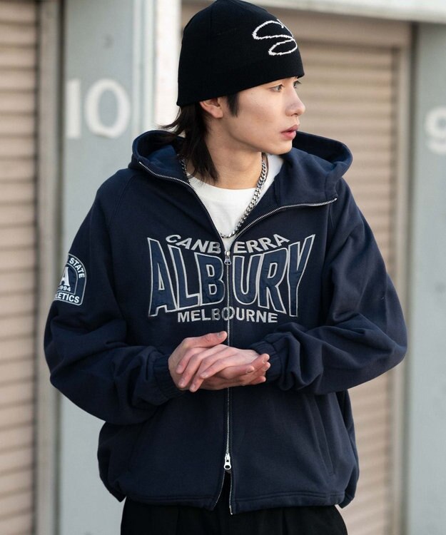 WEGO 【ユニセックス着用ITEM】スタンドネックZIPパーカー ネイビー