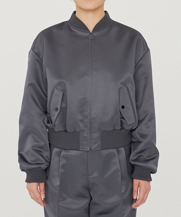 uncrave ラスターサテン ブルゾン（uncrave WHITE） スレート