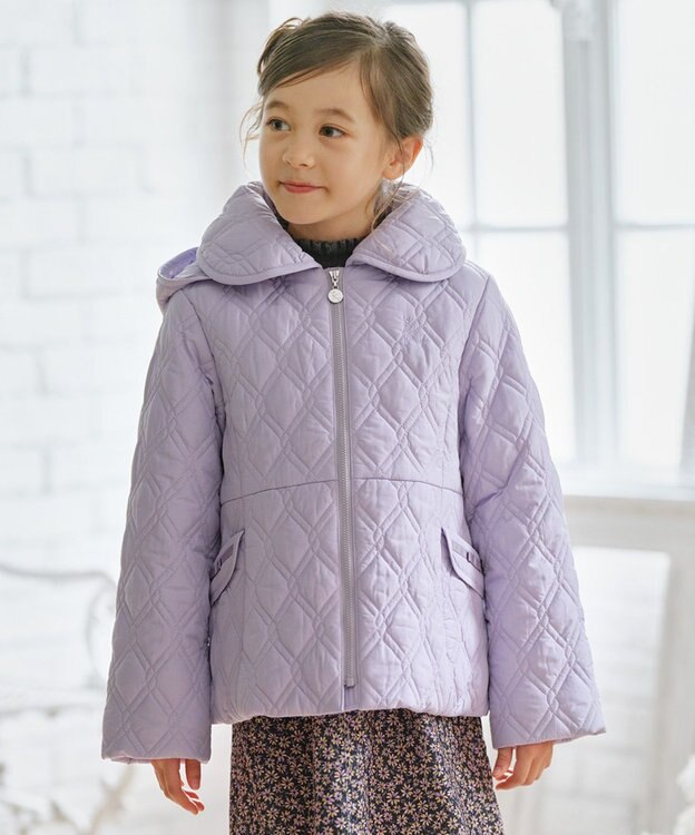 組曲 KIDS 【150-170㎝】中綿キルト コート ラベンダー系