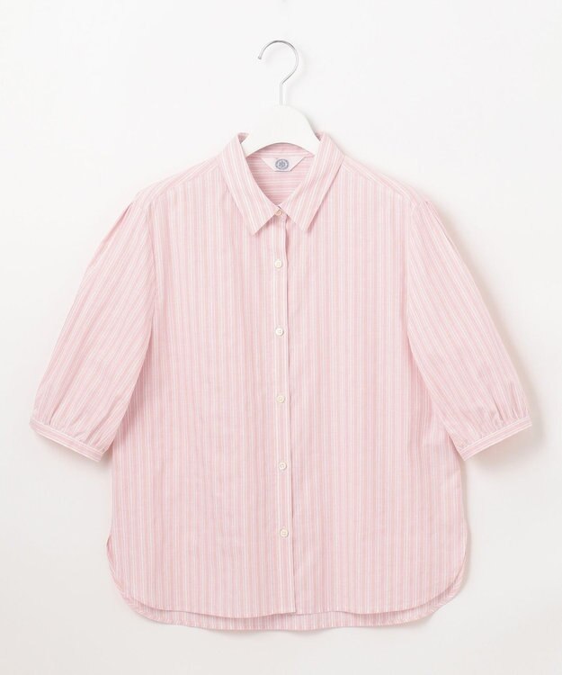 J.PRESS LADIES 【洗える】BEZ 空羽ストライプ シャツ ブラウス ピンク系