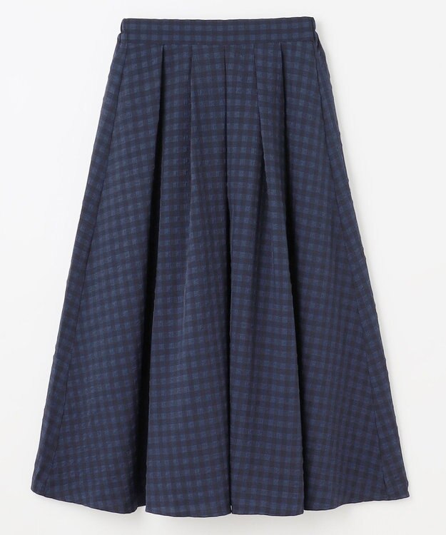 ANY 【ウエストゴム】ギンガムフレアスカート ネイビーギンガム