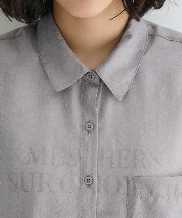 Green Parks 　・ＥＬＥＮＣＡＲＥ　ＤＵＥ　ラメシアー長袖シャツ Charcoal Gray