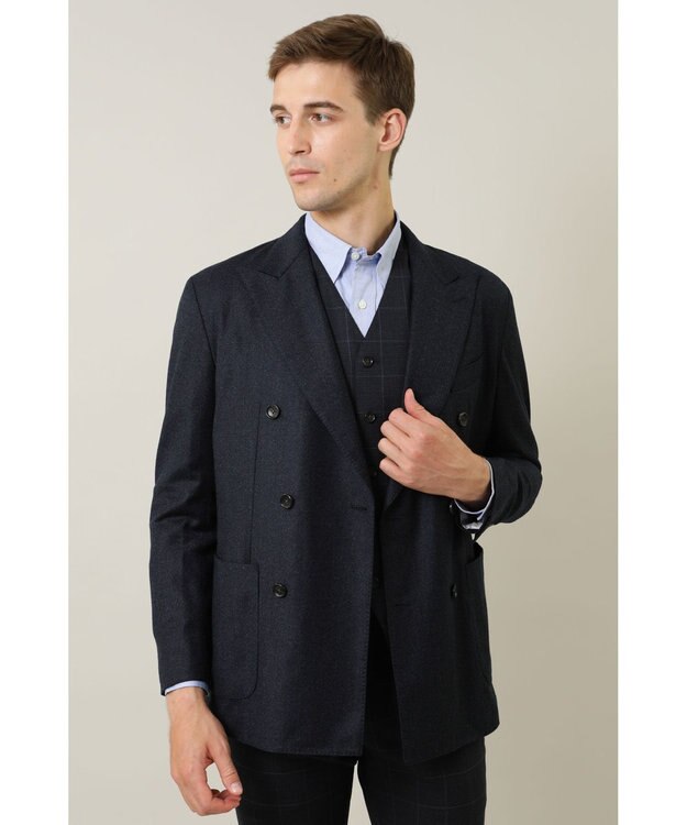 DAKS ウールダブルジャケット ネイビー