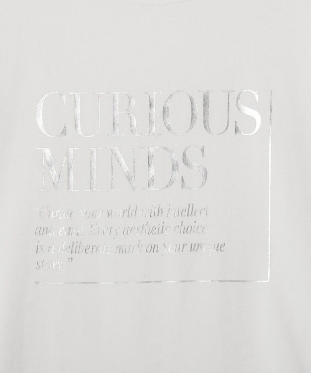 YECCA VECCA 【UVカット】ワイドスリーブ箔プリントTee Off White