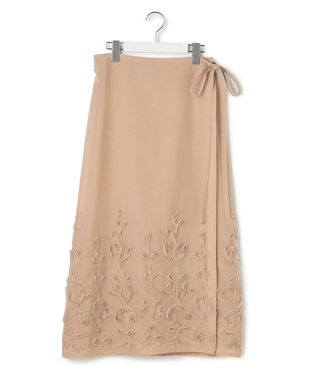 23区 【GOLD LABEL】コットンオーガンジー 刺繍 ラップスカート ベージュ系