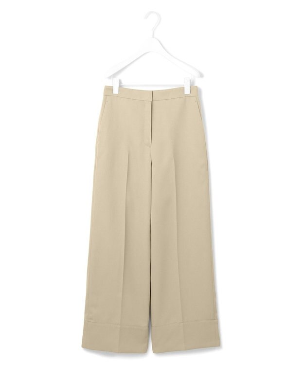 ICB L 【CLASSY.1月号掲載・2WAY・洗える】 クリアサテン ワイドストレートパンツ ベージュ系