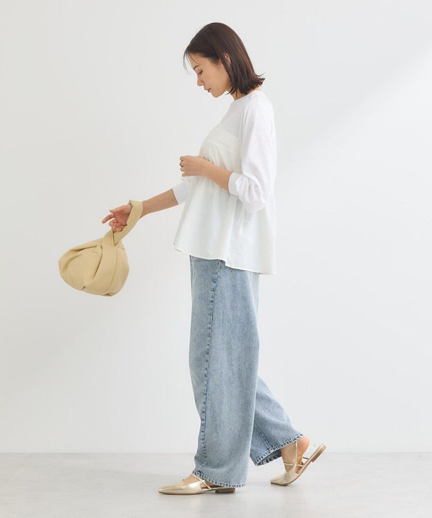 Green Parks ナイロンドッキングドロストプルオーバー Ecru