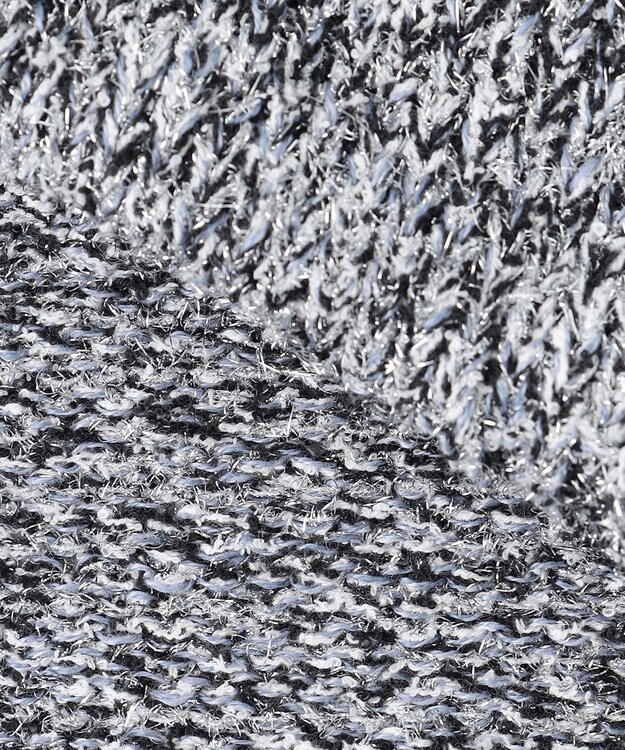 自由区 L 【洗える】ラメブークレ ニット ブルー系