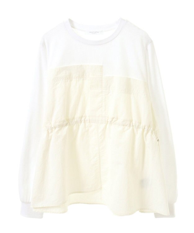 Green Parks ナイロンドッキングドロストプルオーバー Ecru