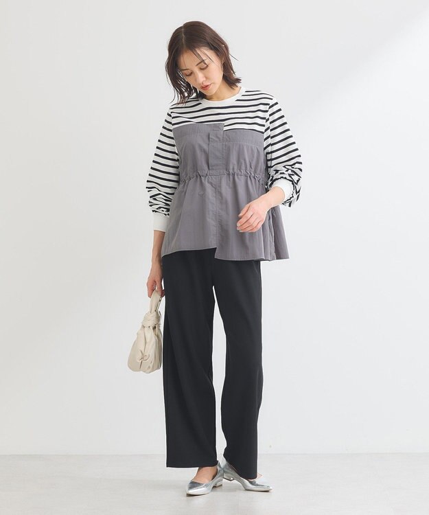 Green Parks ナイロンドッキングドロストプルオーバー Border