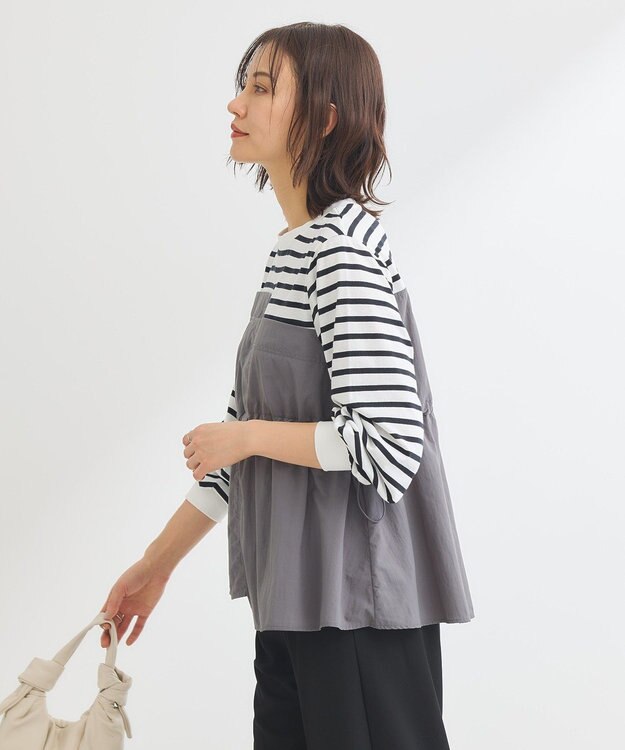 Green Parks ナイロンドッキングドロストプルオーバー Border