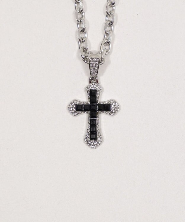 WEGO Lクロスビジューネックレス ブラック