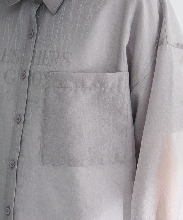 Green Parks 　・ＥＬＥＮＣＡＲＥ　ＤＵＥ　ラメシアー長袖シャツ Charcoal Gray