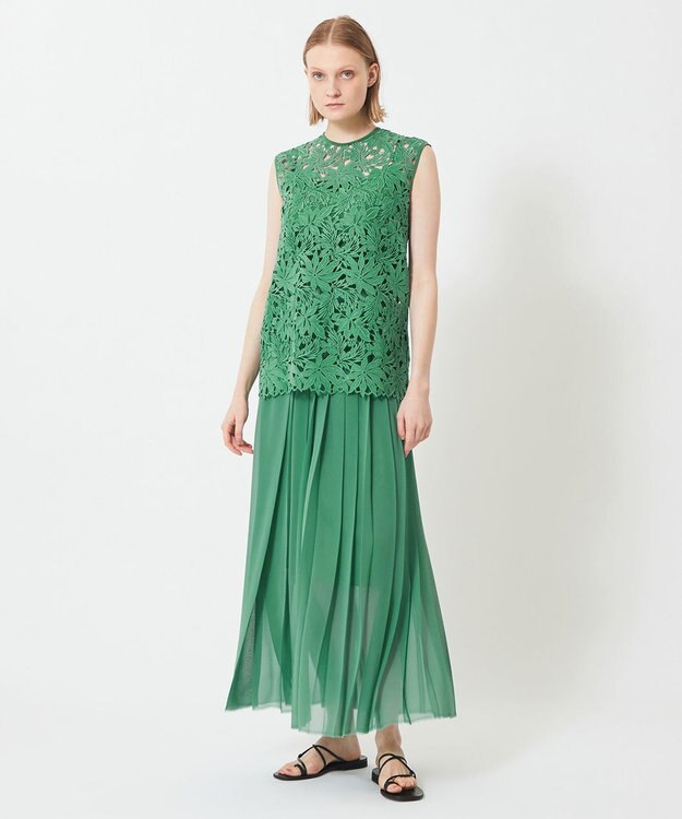 BEIGE， NARCISSUS / レースブラウス Pine Green