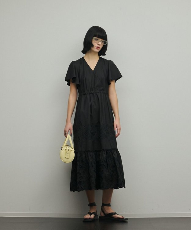 GRACE CONTINENTAL カットワーク刺繍ワンピース ブラック
