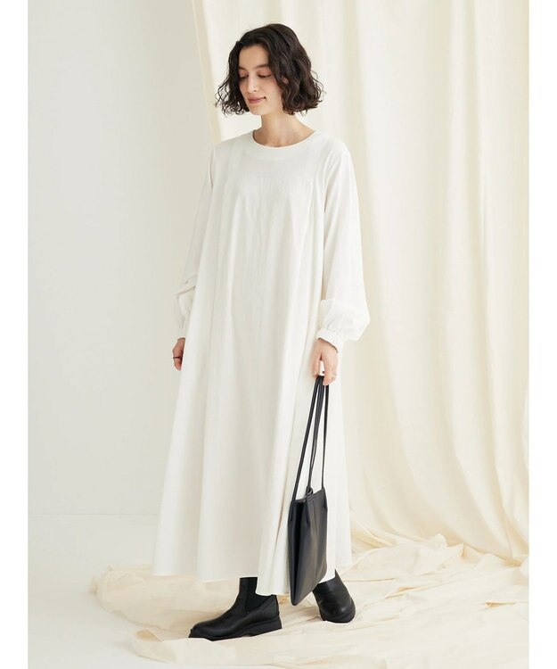 CRAFT STANDARD BOUTIQUE レーヨンデシンドレッシーワンピース Off White